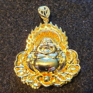 Stainless steel gold-plated Happy Buddha pendant